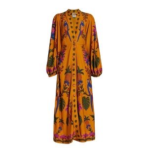 Farm Rio tapestry yellow maxi dress